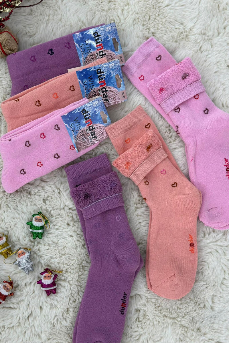 6 PAIR HEART WOMAN CREW SOCKS MULTIPLE/SHNGJ - 2