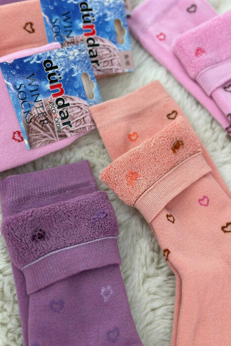 6 PAIR HEART WOMAN CREW SOCKS MULTIPLE/SHNGJ - 3