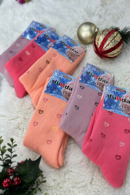 6 PAIR HEART WOMAN CREW SOCKS MULTIPLE MULTIPLE/SHNGJ 