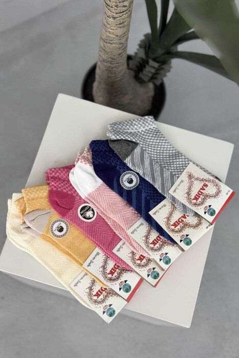 6 PAIR MULTI PATTERN WOMEN ANKLE SOCKS MULTIPLE/SHNGJ - 