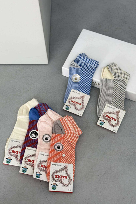 6 PAIR MULTI PATTERN WOMEN ANKLE SOCKS MULTIPLE/SHNGJ - 