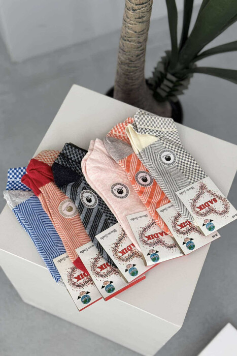 6 PAIR MULTI PATTERN WOMEN ANKLE SOCKS MULTIPLE/SHNGJ - 