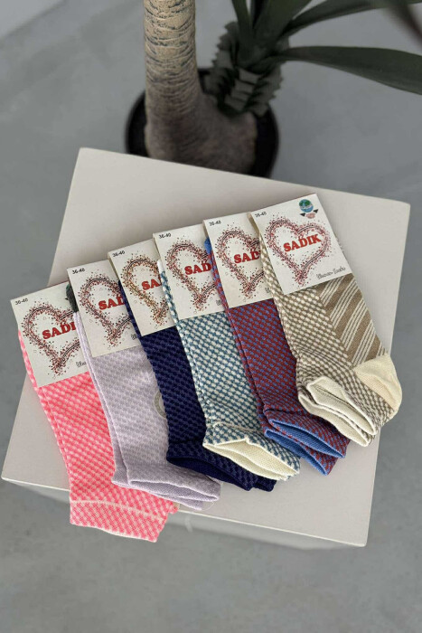 6 PAIR MULTI PATTERN WOMEN ANKLE SOCKS MULTIPLE/SHNGJ - 