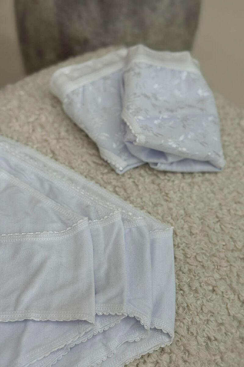 6 PAIR ONE COLOR TULLE WOMEN BRIEFS WHITE-E BARDHE - 3