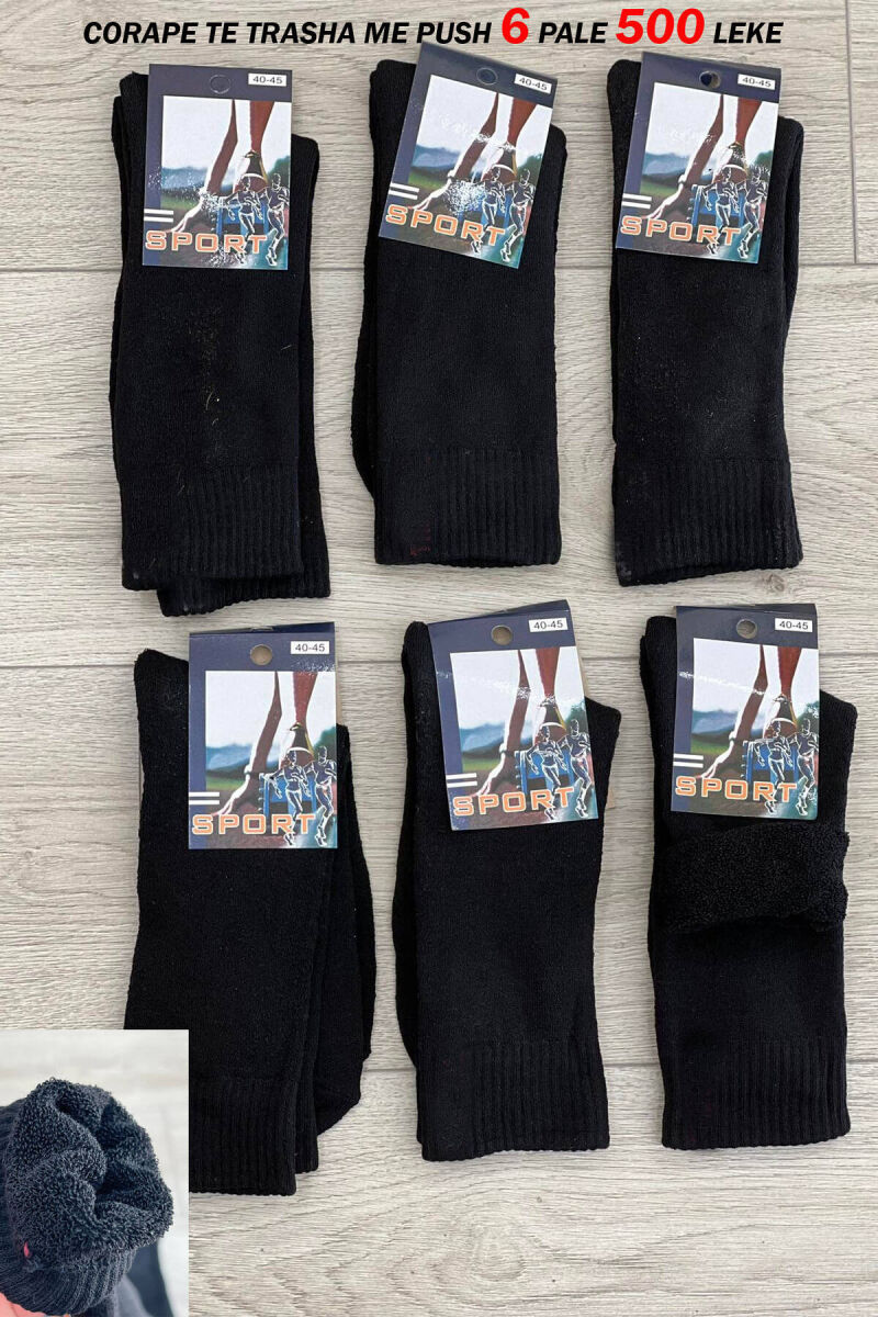 6 PAIR SIMPLE MEN SOCKS IN BLACK COLOR - 1