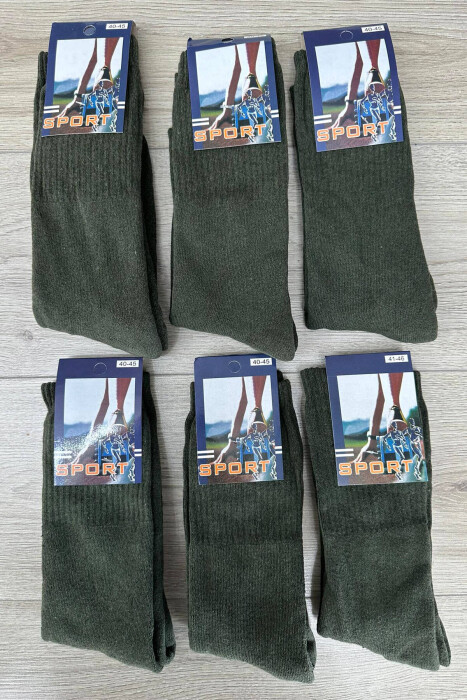 6 PAIR SIMPLE MEN SOCKS IN GREEN COLOR 