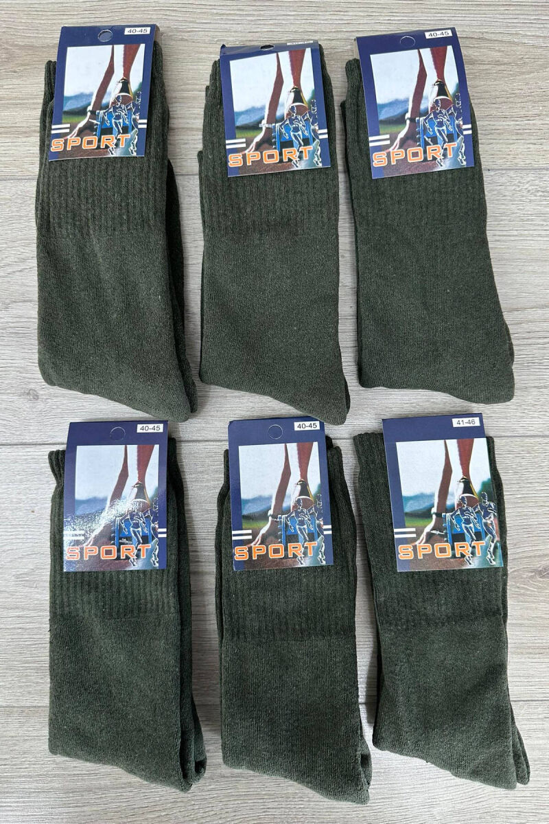 6 PAIR SIMPLE MEN SOCKS IN GREEN COLOR - 1