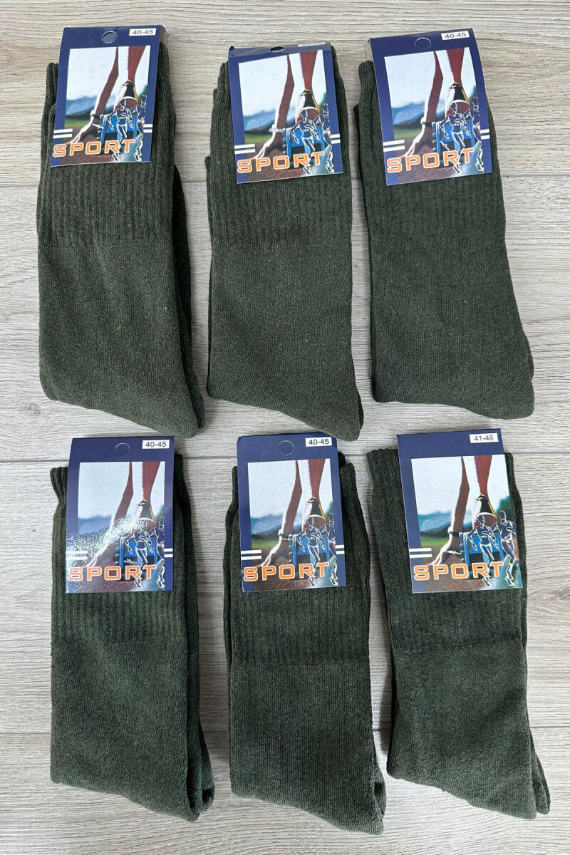 6 PAIR SIMPLE MEN SOCKS GREEN/JESHILE - 1