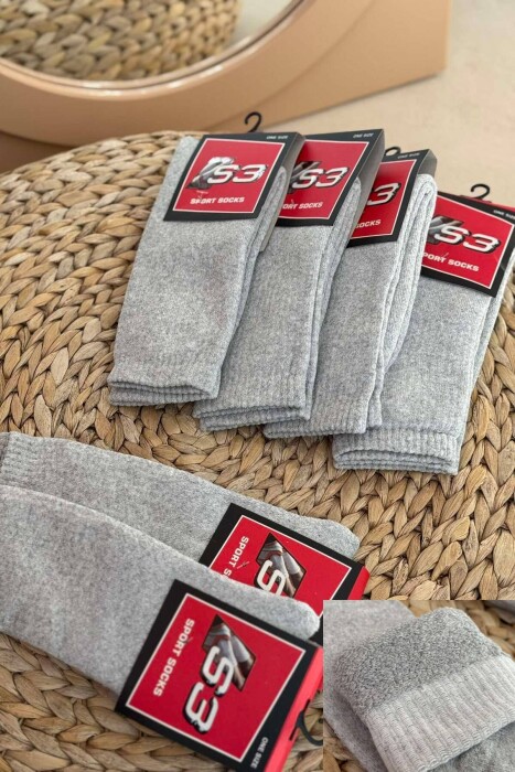 6 PAIR SIMPLE MEN SOCKS IN LIGHT GREY COLOR 