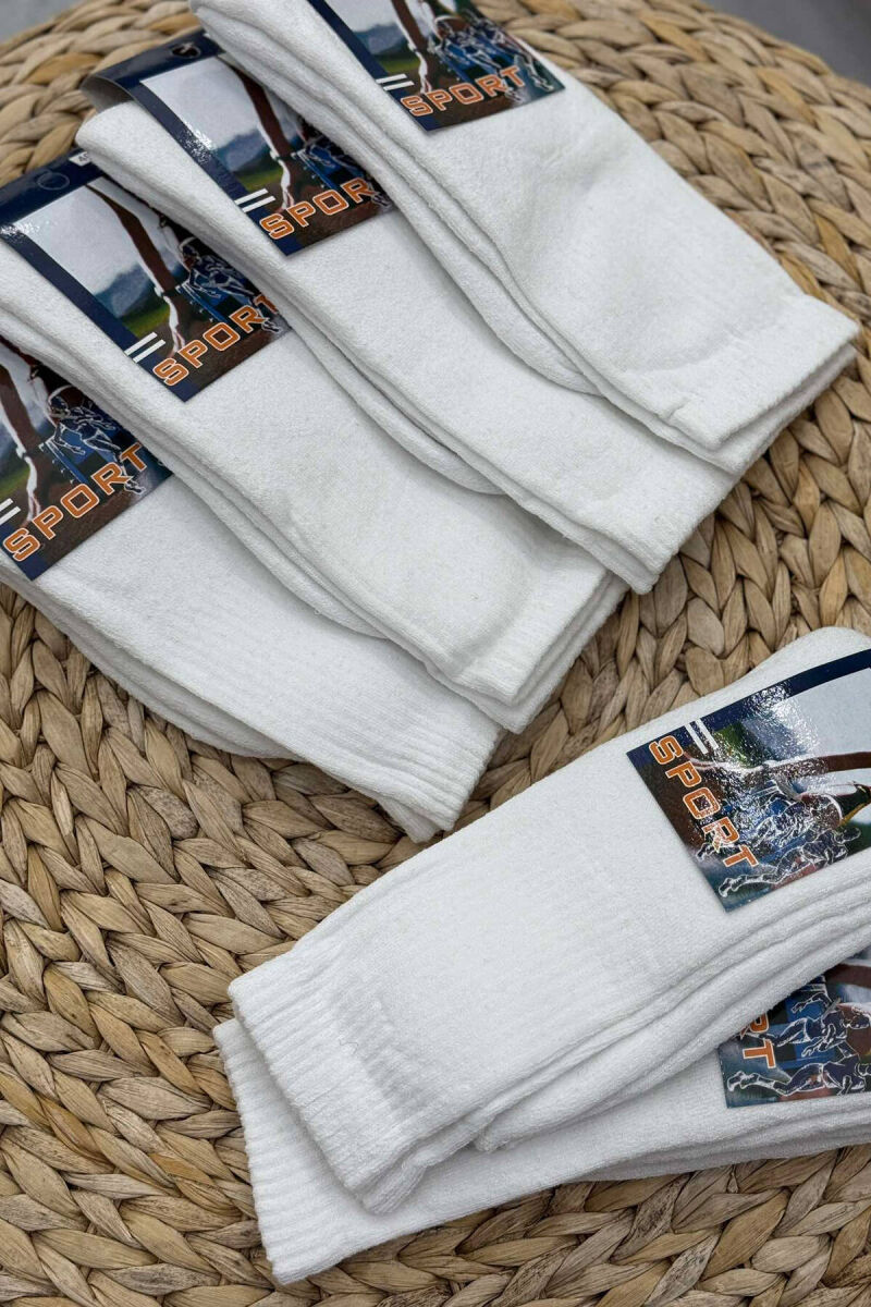 6 PAIR SIMPLE MEN SOCKS IN WHITE COLOR - 2