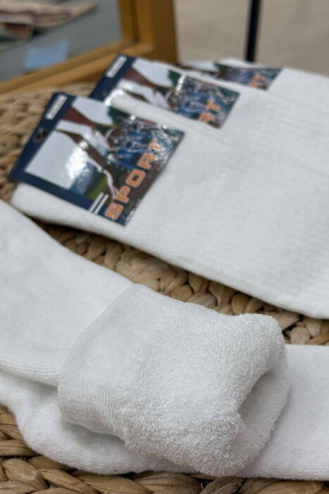 6 PAIR SIMPLE MEN SOCKS IN WHITE COLOR - 4