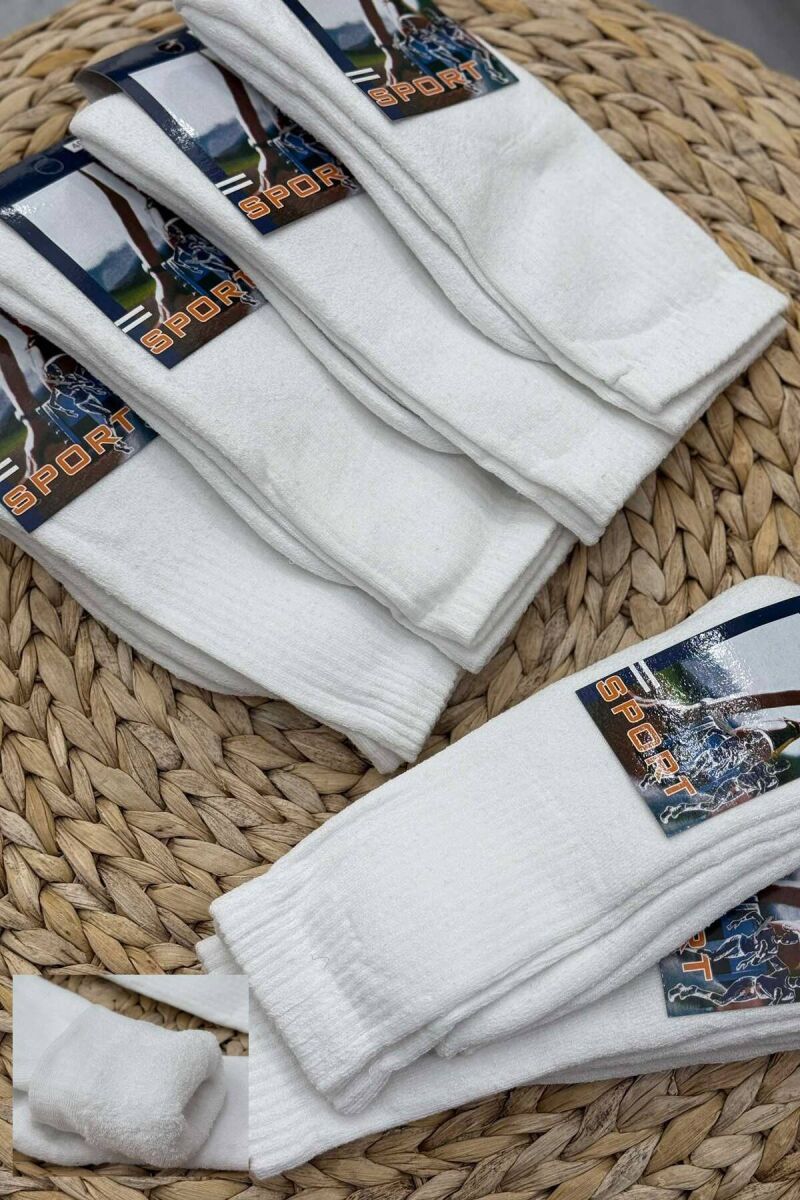 6 PAIR SIMPLE MEN SOCKS IN WHITE COLOR - 1