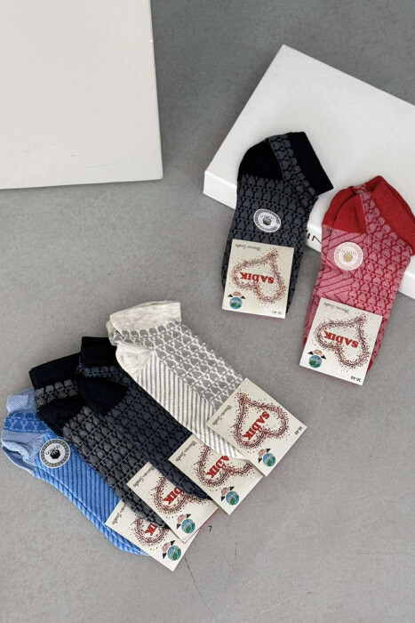 6 PAIR SIMPLE WOMEN ANKLE SOCKS MULTIPLE/SHNGJ - 