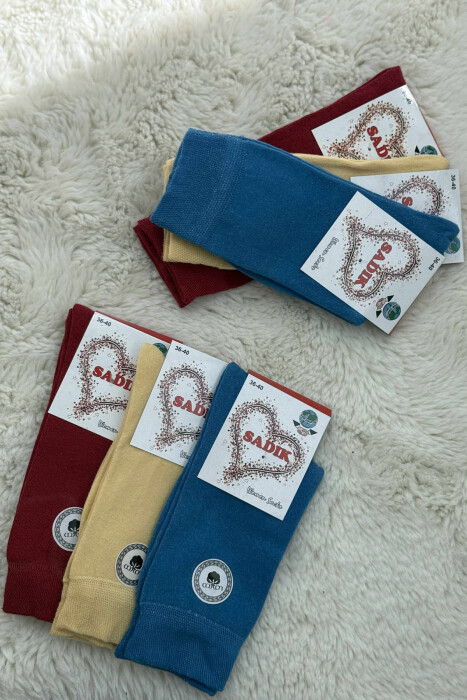 6 PAIR SIMPLE WOMEN ANKLE SOCKS MULTIPLE/SHNGJ - 1