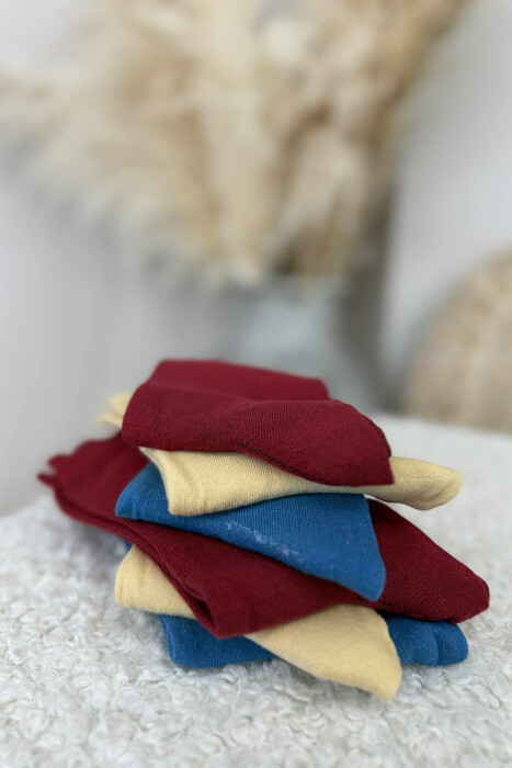 6 PAIR SIMPLE WOMEN ANKLE SOCKS MULTIPLE/SHNGJ - 5