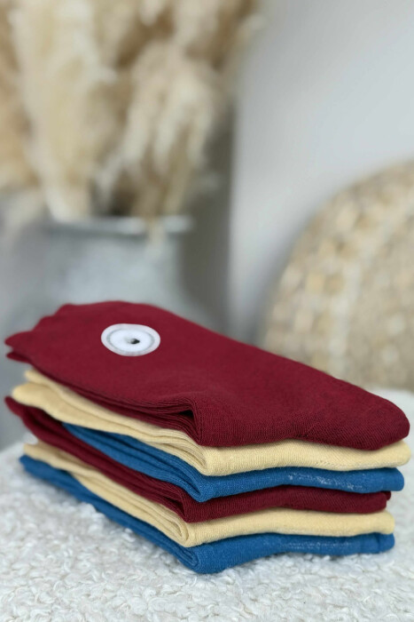 6 PAIR SIMPLE WOMEN ANKLE SOCKS MULTIPLE/SHNGJ - 6