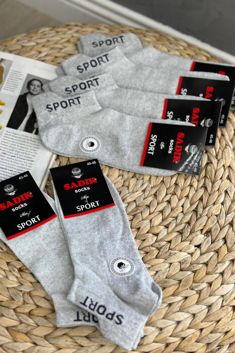 6 PAIR SPORT MEN ANKLE SOCKS IN GREY COLOR 