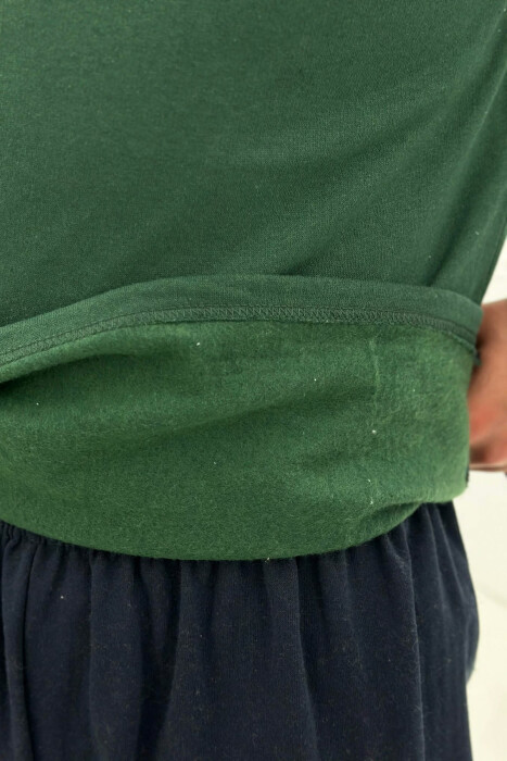 63 COLLEGE LOGO SWEATSHIRT+SWEATPANTS MEN PYJAMAS GREEN/JESHILE - 4