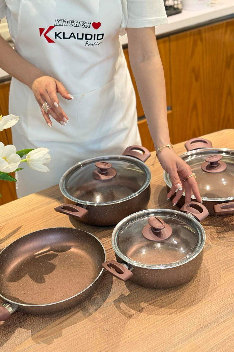 7 PIECES SET CASSEROLES+ PANS PURPLE/LEJLA - 2