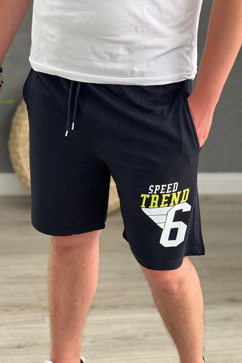 9 WRITINGS NEW MAN SHORTS DARK BLUE/BEE - 4