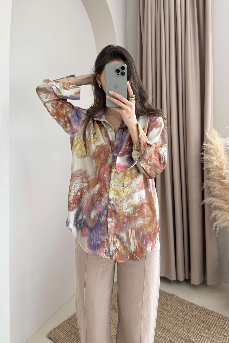 ABSTRACT DESIGN LONG SLEEVES WOMEN SHIRT MULTIPLE/SHNGJ - 2