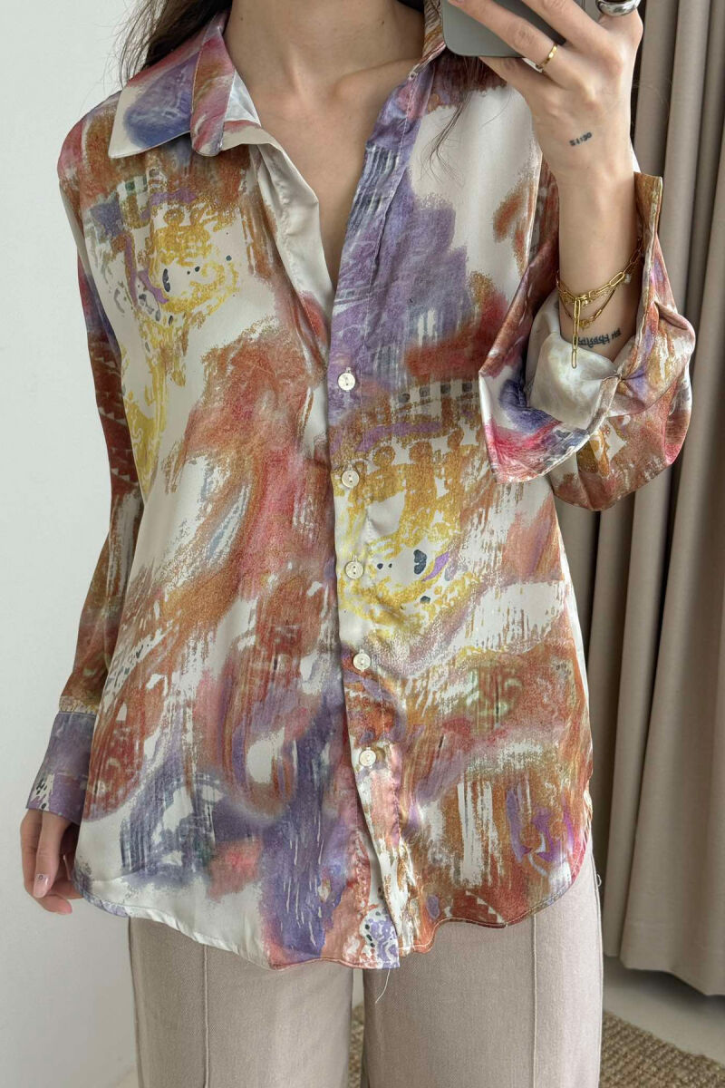 ABSTRACT DESIGN LONG SLEEVES WOMEN SHIRT MULTIPLE/SHNGJ - 3