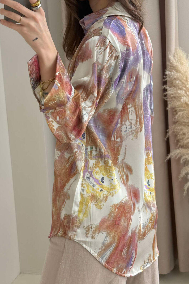 ABSTRACT DESIGN LONG SLEEVES WOMEN SHIRT MULTIPLE/SHNGJ - 4