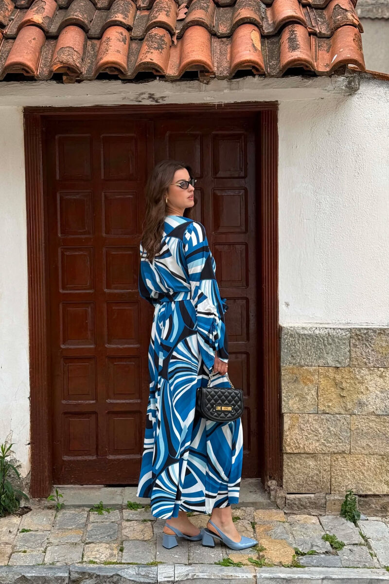 ABSTRACT DESIGN WOMAN DRESS BLUE/BLU - 2