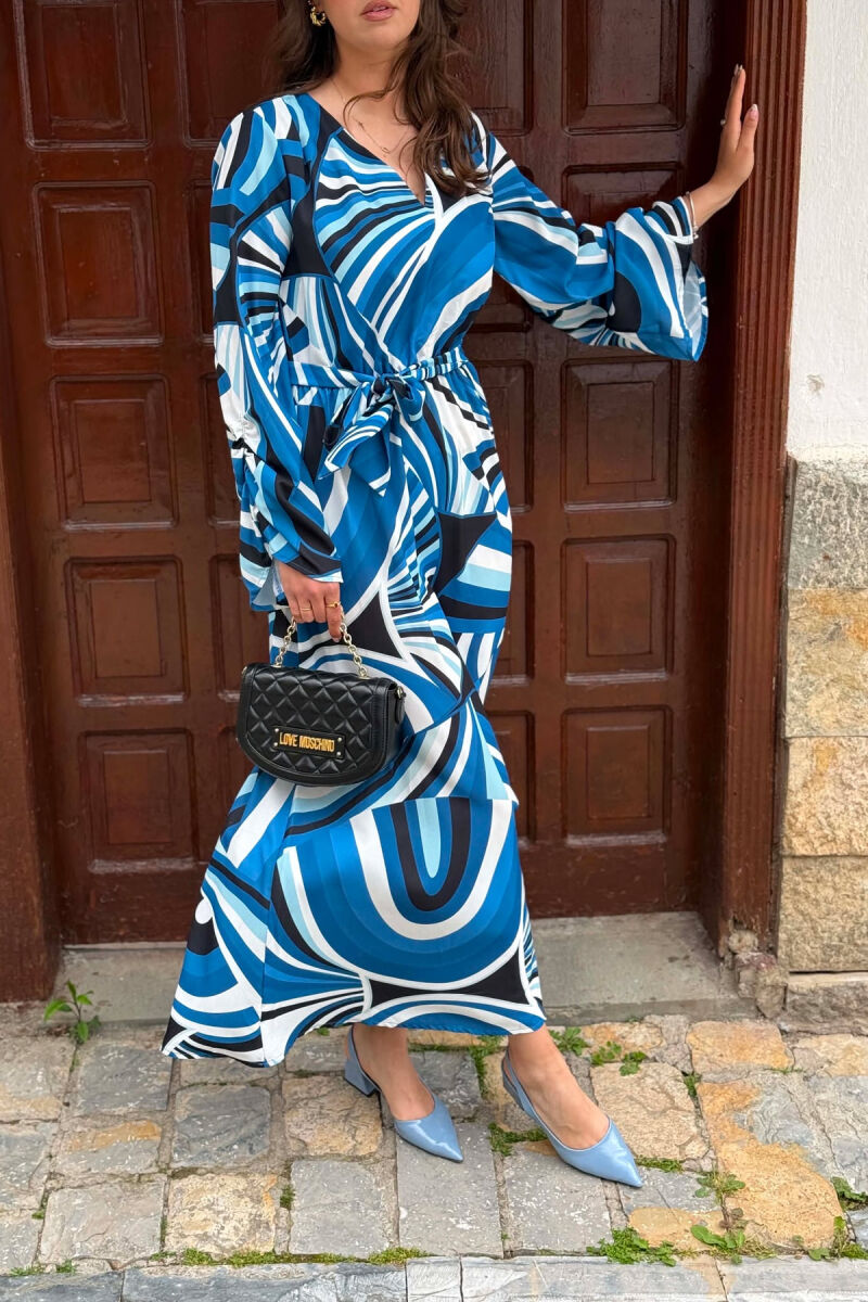 ABSTRACT DESIGN WOMAN DRESS BLUE/BLU - 5