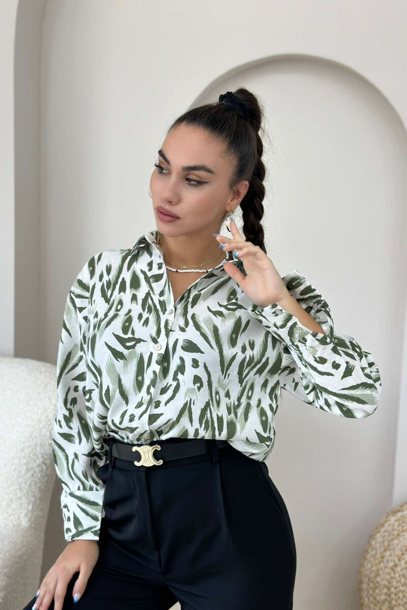 ABSTRACT PATTERN DESIGN WOMEN SHIRT GREEN/JESHILE - 4