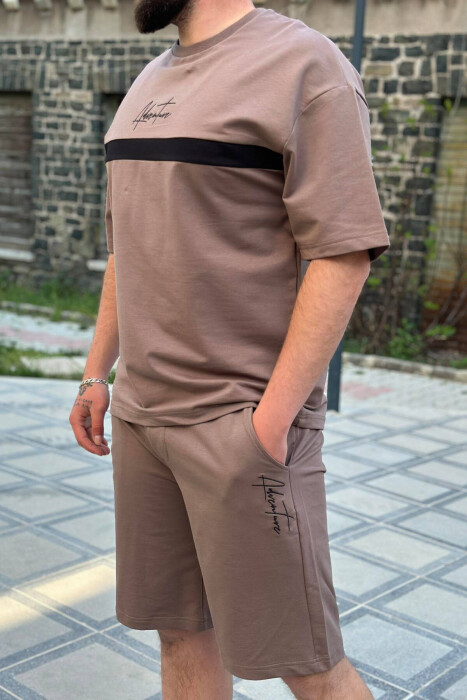 ADVENTURE COTTON MEN SWEATSUIT SET BROWN/KAFE - 2