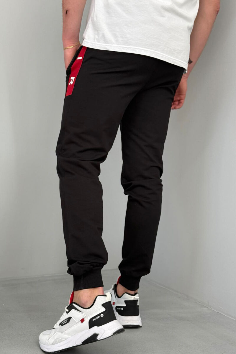 AIR COTTON ONE COLOR MEN SWEATPANTS BLACK/ E ZEZE - 2