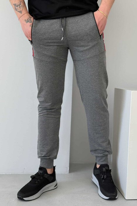 AIR COTTON ONE COLOR MEN SWEATPANTS DARK GREY/GEE - 1
