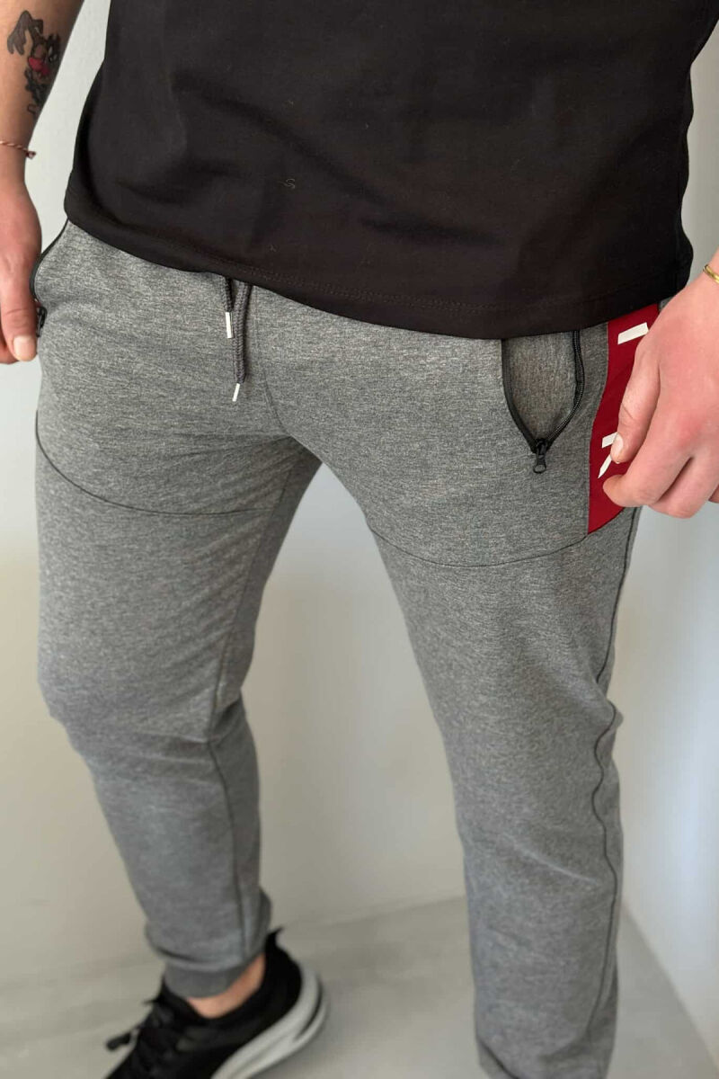 AIR COTTON ONE COLOR MEN SWEATPANTS DARK GREY/GEE - 3