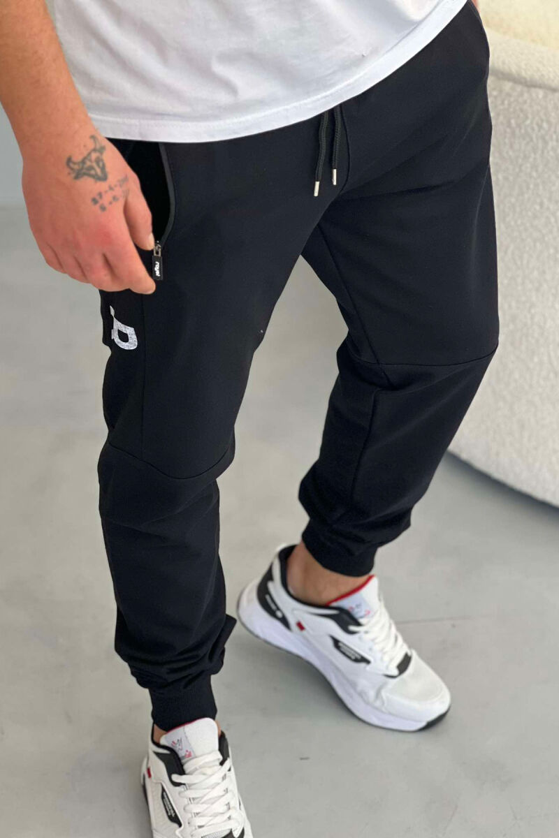 AIR WRITTING ONE COLOR MEN SWEATPANTS BLACK/ E ZEZE - 2