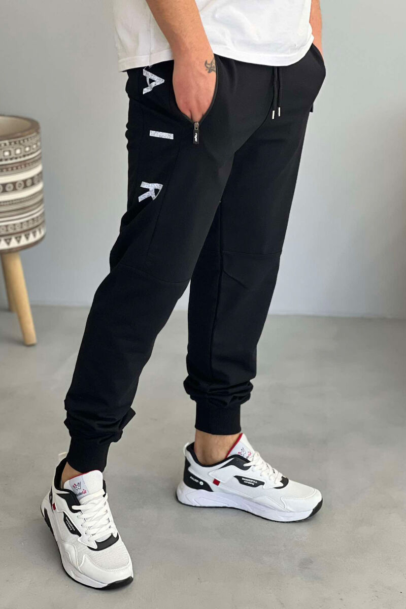 AIR WRITTING ONE COLOR MEN SWEATPANTS BLACK/ E ZEZE - 3