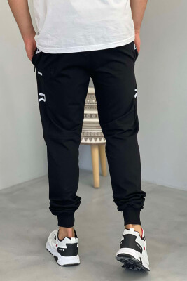 AIR WRITTING ONE COLOR MEN SWEATPANTS BLACK/ E ZEZE - 4