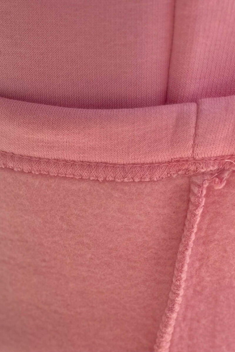 ALO CROPPED SWEATSHIRT+SWEATPANTS FLUFFY WOMEN SET PINK/ROZE - 2