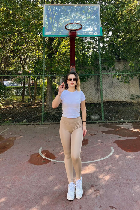 ALO SIMPLE WOMAN LEGGINGS IN BEIGE COLOR - 2