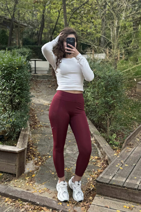 ALO SIMPLE WOMAN LEGGINGS BURGUNDY/VISHNJE - 1