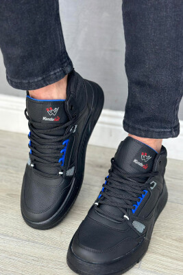 ANKLE LENGTH MAN SNEAKERS BLACK-BLUE/ZEBL 