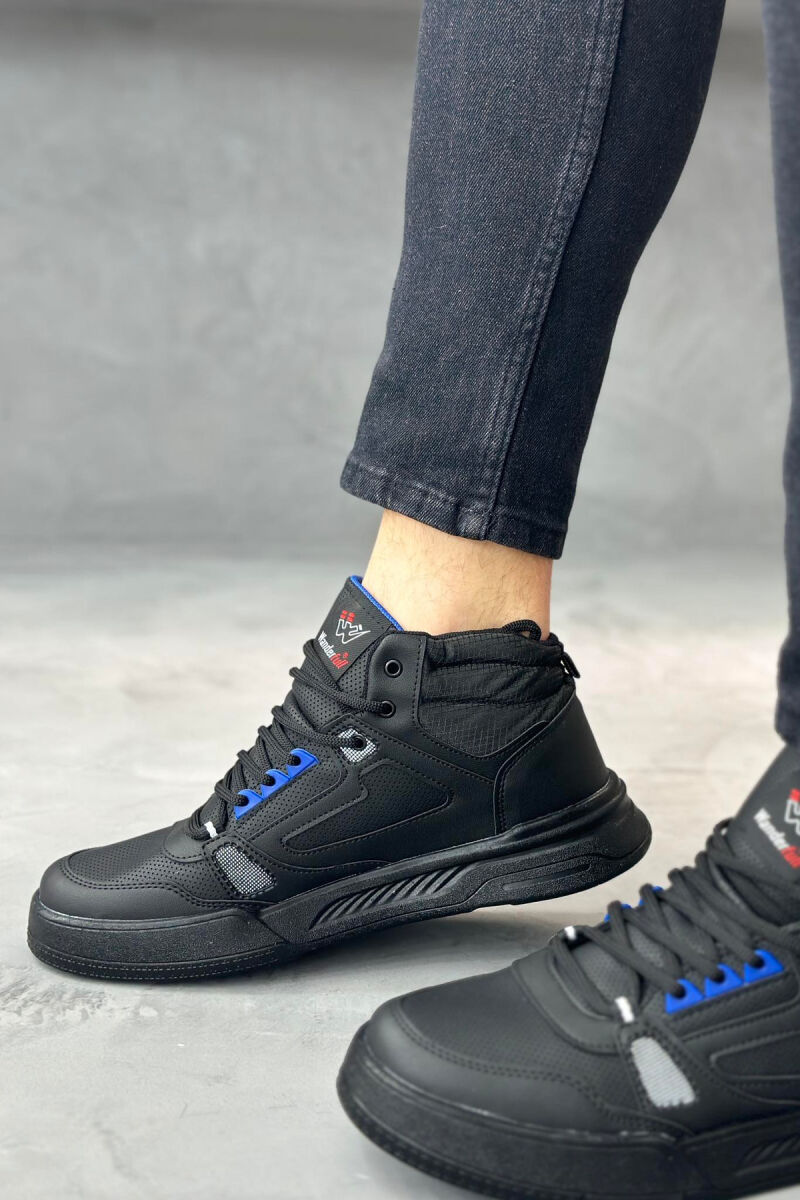 ANKLE LENGTH MAN SNEAKERS BLACK-BLUE/ZEBL - 2