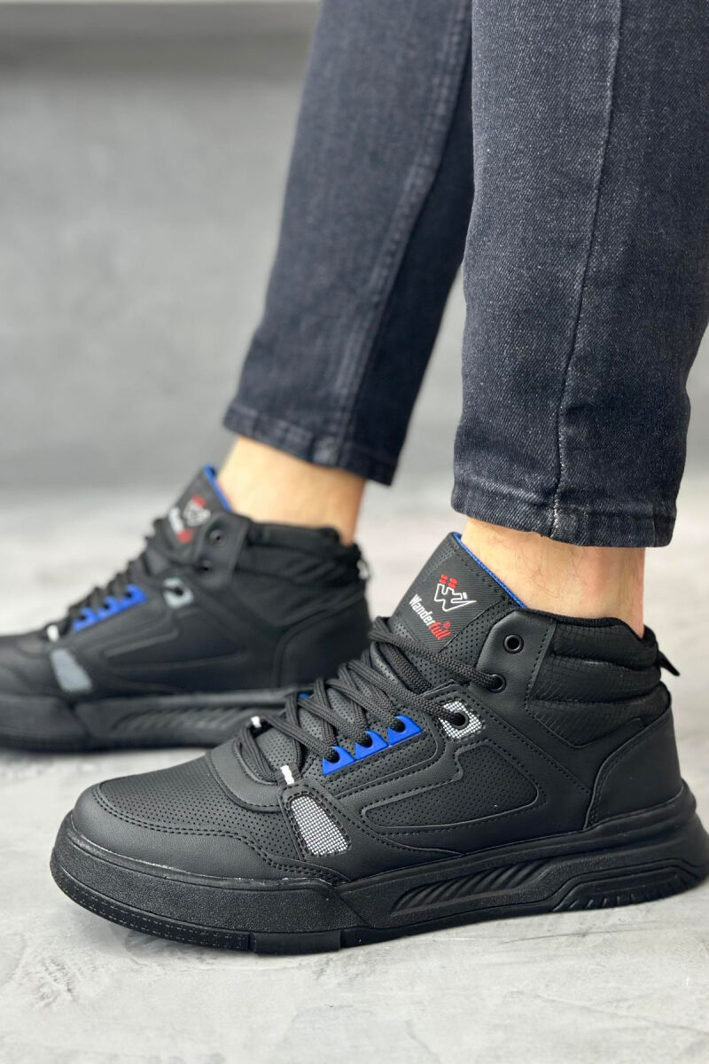 ANKLE LENGTH MAN SNEAKERS BLACK-BLUE/ZEBL - 4