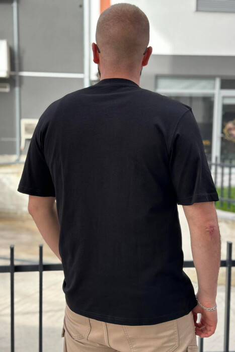 ANOTHER ROUND NECK COTTON MEN T-SHIRT BLACK/ E ZEZE - 3