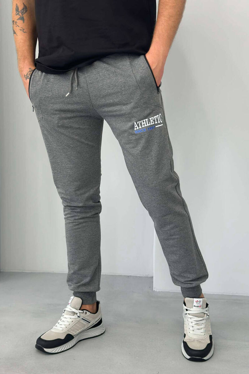 ATHLETIC MEN SWEATPANTS IN DARK GREY COLOR - 2