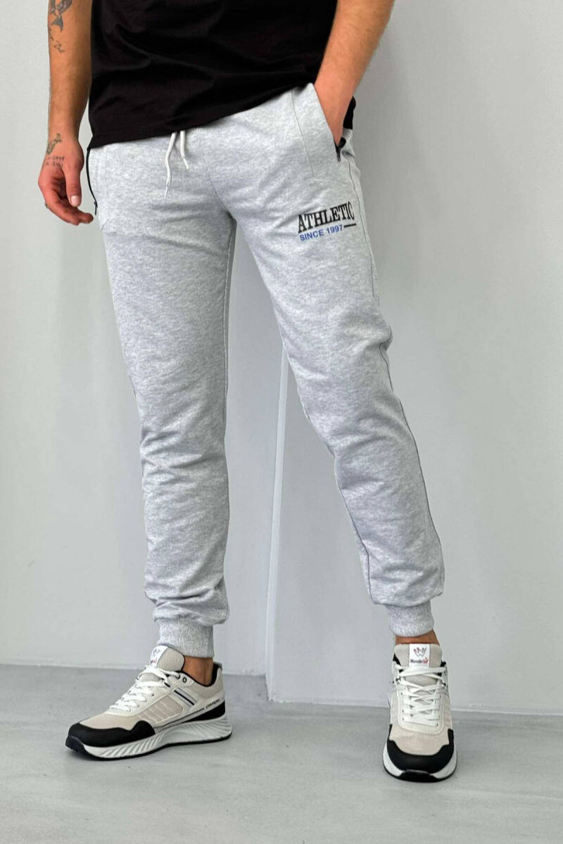 ATHLETIC MEN SWEATPANTS IN LIGHT GREY COLOR - 1