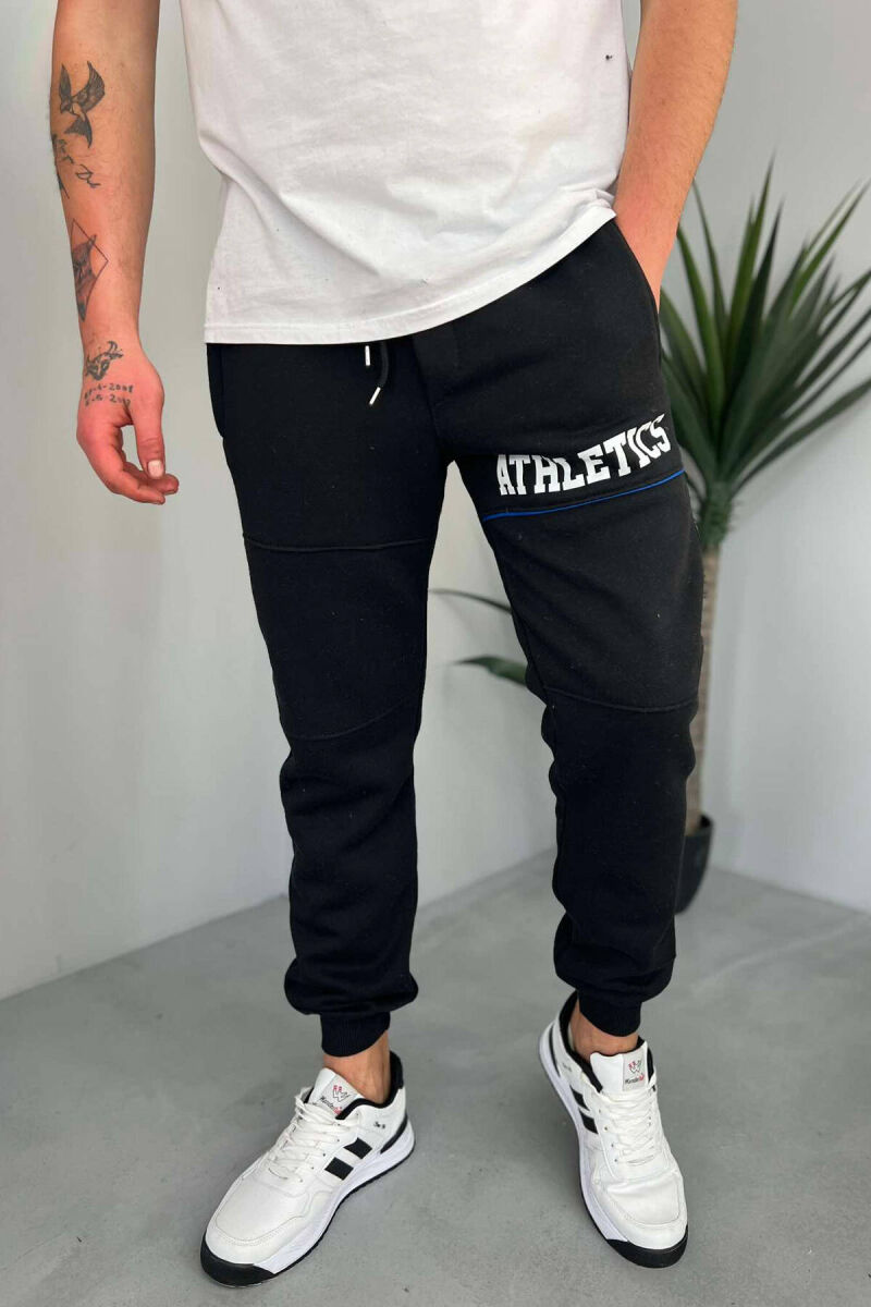 ATHLETICS FLUFFY MEN SWEATPANTS BLACK/ E ZEZE - 1