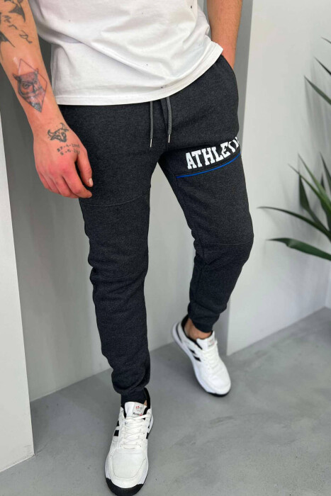 ATHLETICS FLUFFY MEN SWEATPANTS DARK GREY/GEE - 1