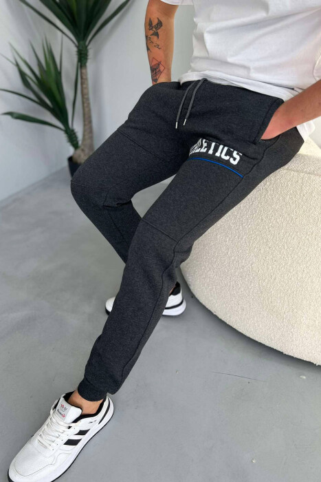 ATHLETICS FLUFFY MEN SWEATPANTS DARK GREY/GEE - 3