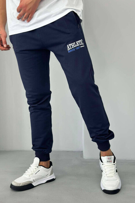 ATHLETIC MEN SWEATPANTS IN DARK BLUE COLOR - 2